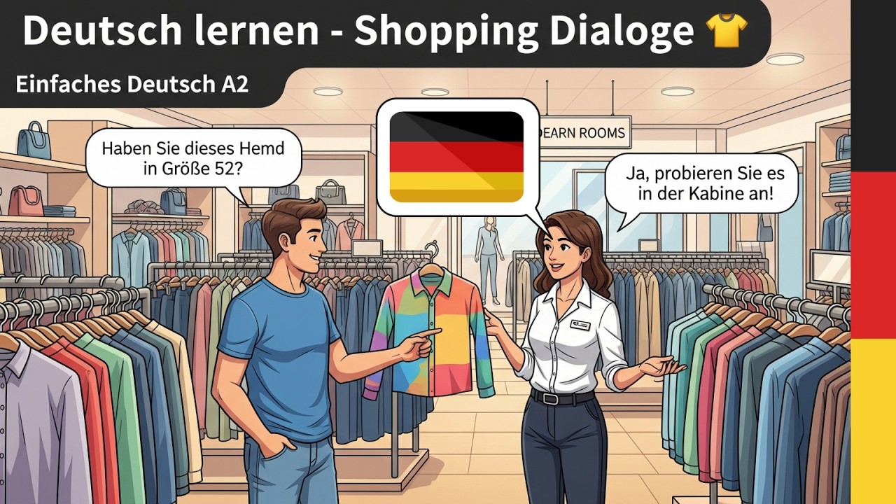Deutsch lernen 🛍️|  Kleidung kaufen in Deutschland 👔 Dialog auf Deutsch A2/B1