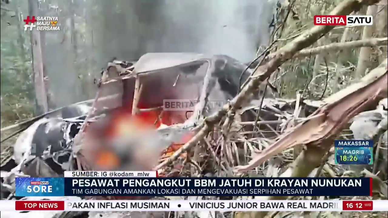 Pesawat Pengangkut BBM Jatuh di Perbukitan Krayan Nunukan #beritasatu