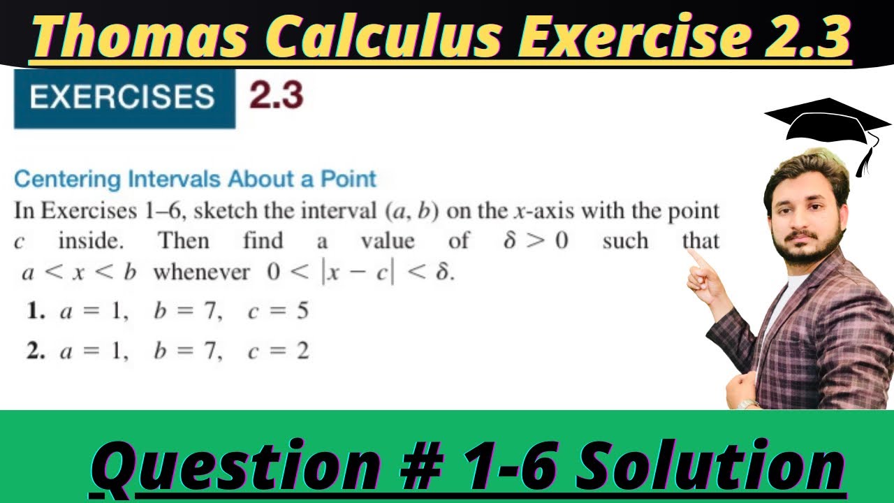Thomas Calculus Exercise 2.3 Question# 1-6 solution|| Centering intervals|| MSN Mathematician||