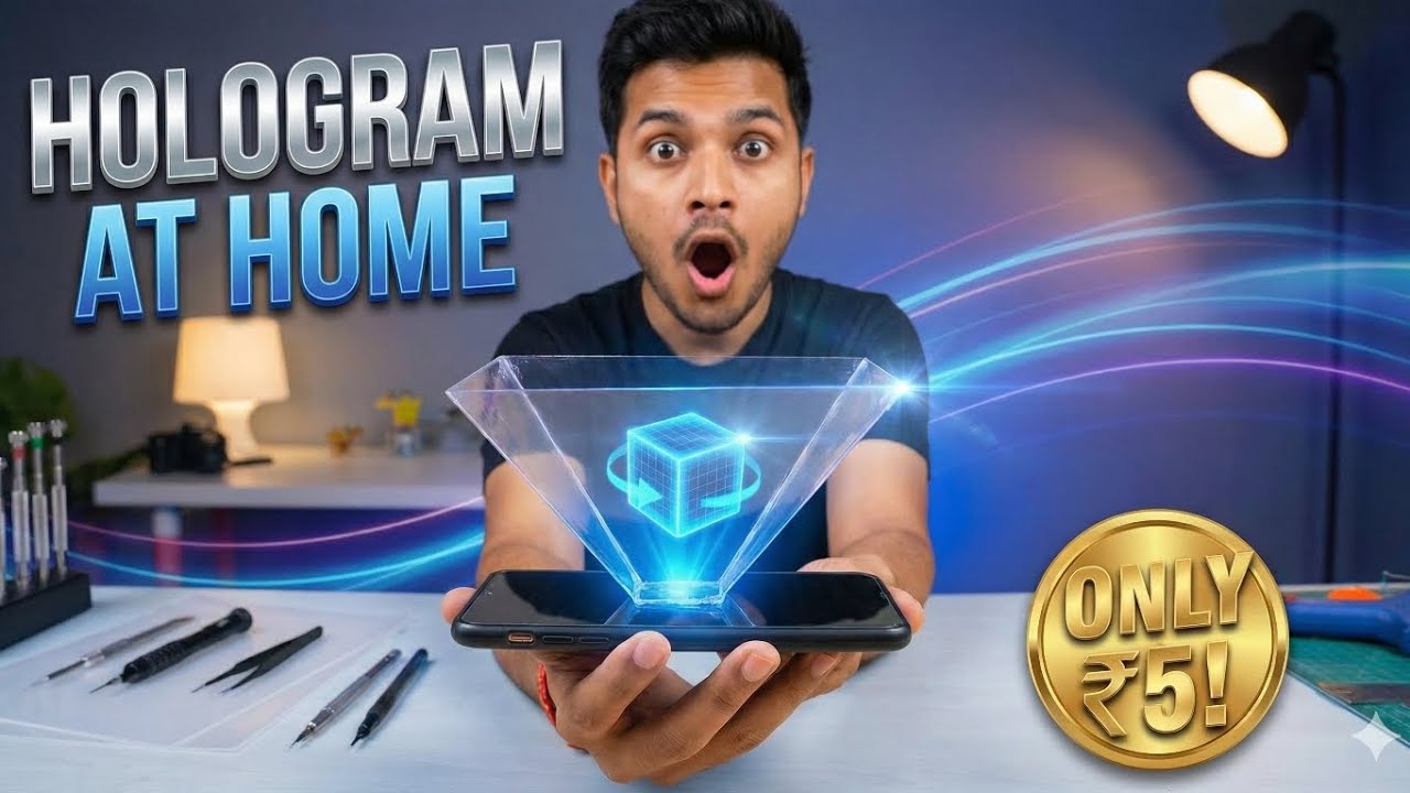 Make 3D Hologram Projector in ₹5 😱 | DIY Smartphone Gadget!