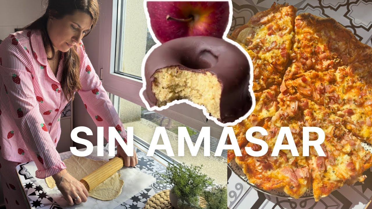 Masa de pizza rápida (poco reposo) 🍕 + Dónuts saludables de manzana 🍎 