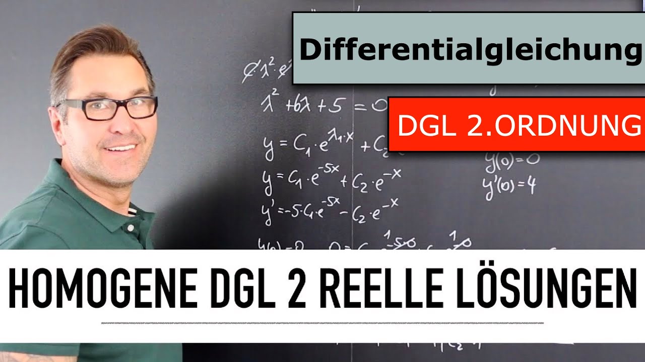 Wie löse ich eine homogene Differentialgleichung 2. Ordnung? | reelle  homogene Lösung