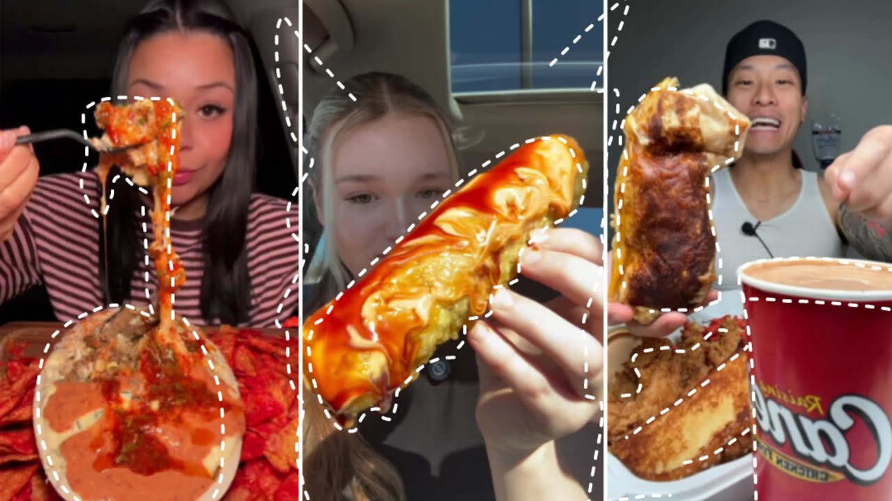 🔥TIKTOK Mukbang Compilation| 🥗Chipotle and Tacobell burrito🌯| YumNest🔥