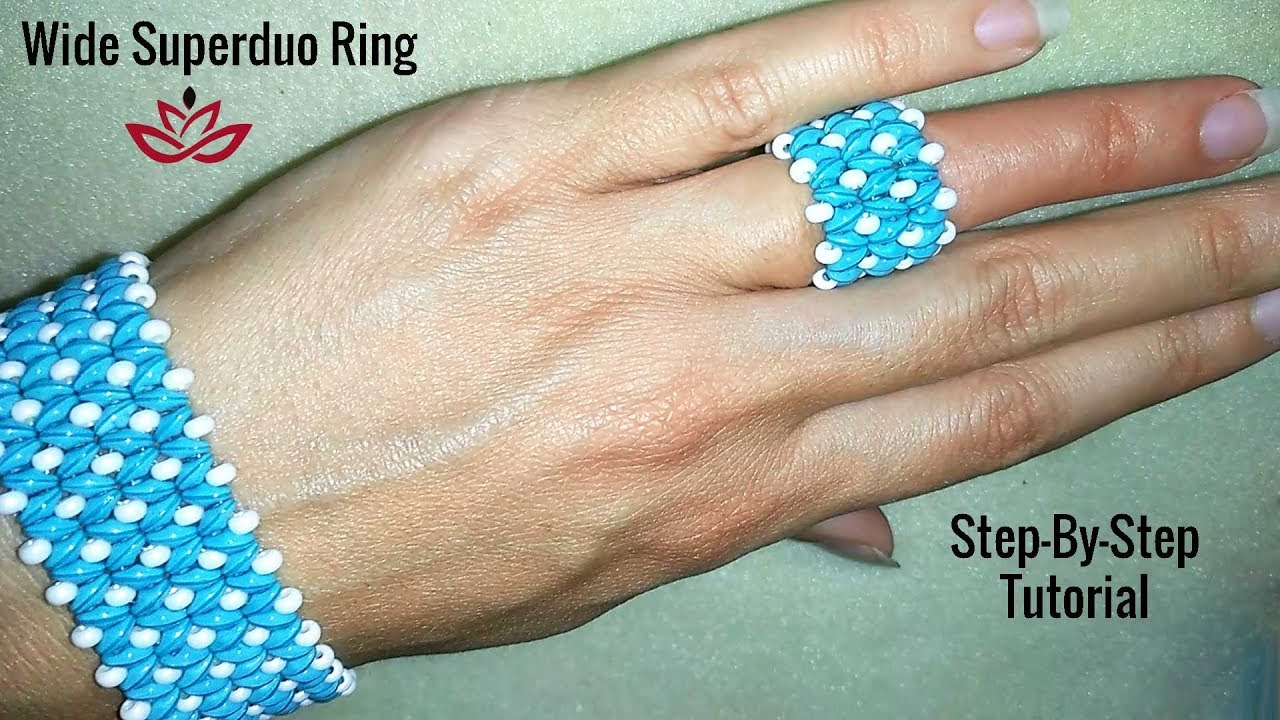Wide Superduo Ring - Tutorial. How to make DIY beaded ring?