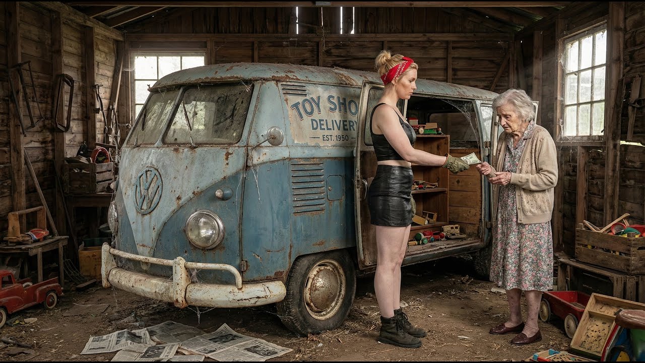 Hidden Since 1965… Abandoned Rusted 1950 VW T1 Panel Van Found Behind an Old Toy Shop