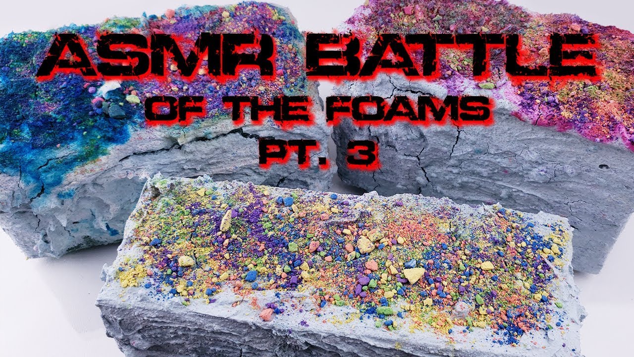 ASMR Paste Blocks Battle Crushing - Satisfying Floral Foam ASMR Sleep