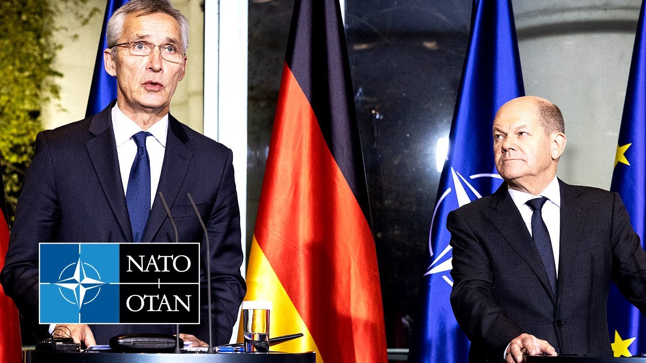 Генеральный секретарь НАТО с канцлером Германии 🇩🇪 Олафом Шольцем, 01 декабря 2022 г.