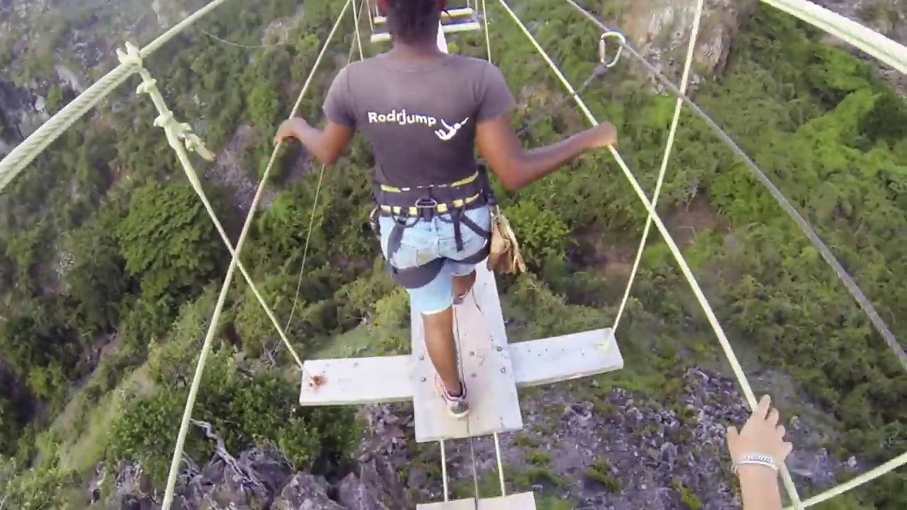 tyrolienne vs pont suspendu Rodrigues