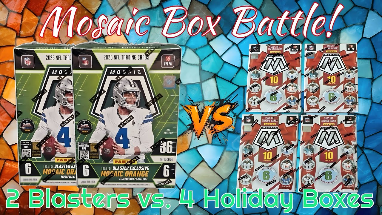 2025 Mosaic Football Box Battle! - 2 Blasters vs. 4 Holiday Ornament Boxes - Who Wins???