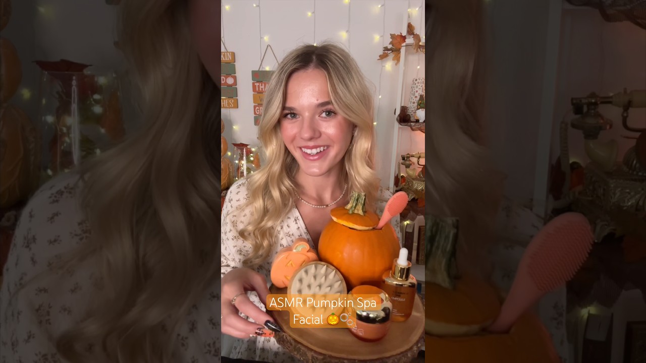 #asmr Pumpkin Spa Facial 🎃 #asmrvideos #asmrcommunity #tingles #spa #sleep #fall #skincare