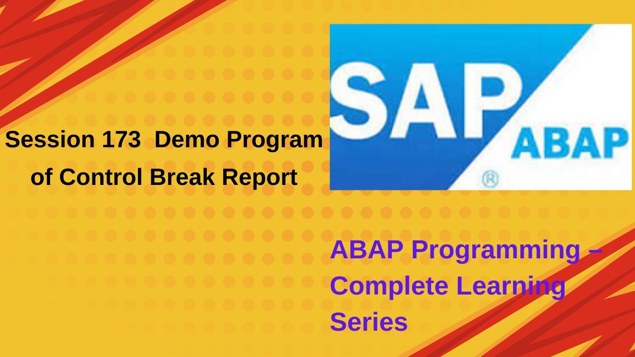 Session 173 Demo Program of Control Break Report