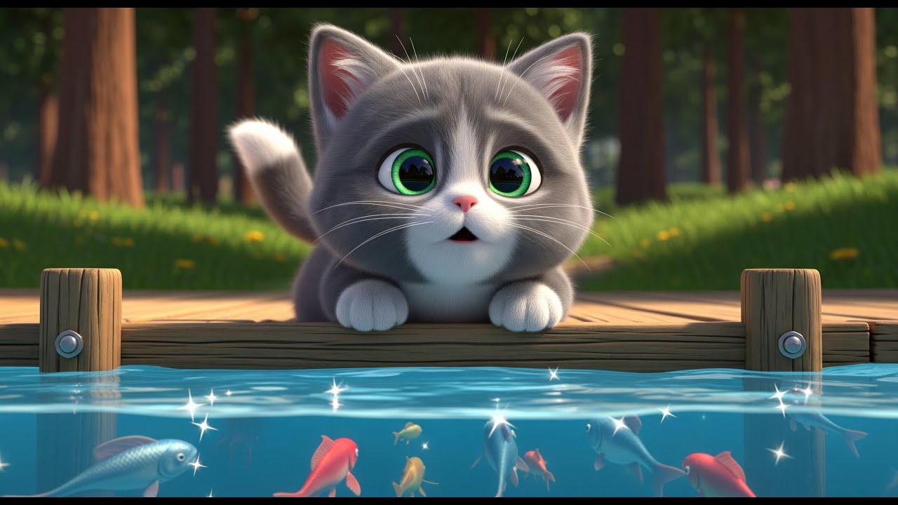 İlk Kez Balık Gören Meraklı Yavru Kedi