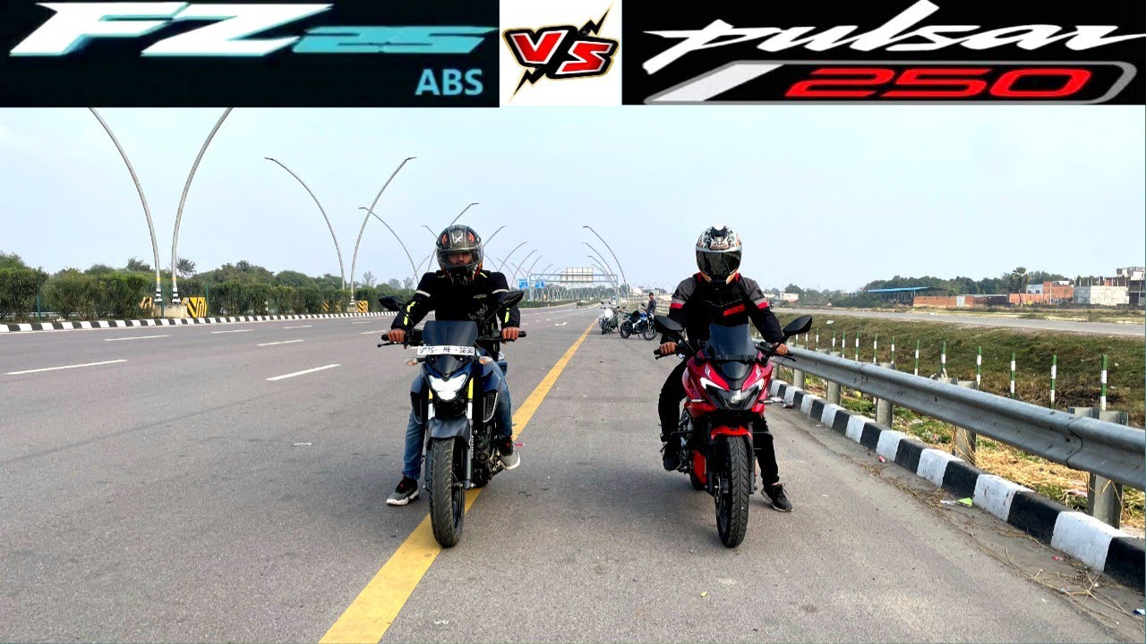 Pulsar f 250 vs Yamaha FZ 25 Drag race | First on youtube