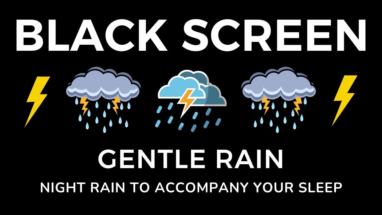 Relieve Stress And Sleep Better With Heavy Rain & Thunderstorm - Rain For Relaxation | Black Screen