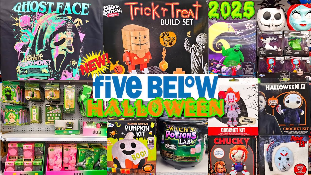 FIVE BELOW HALLOWEEN 🎃 NEW ARRIVALS HORROR FIGURES ART THE CLOWN * CHUCKY* MICHAEL MYERS 2025