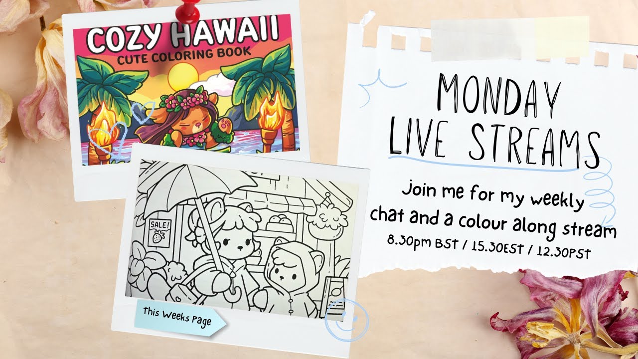 Colour and Chat in Cozy Hawaii By Jade Summer - Start The week right with a Cozy Colour 💗💜💗