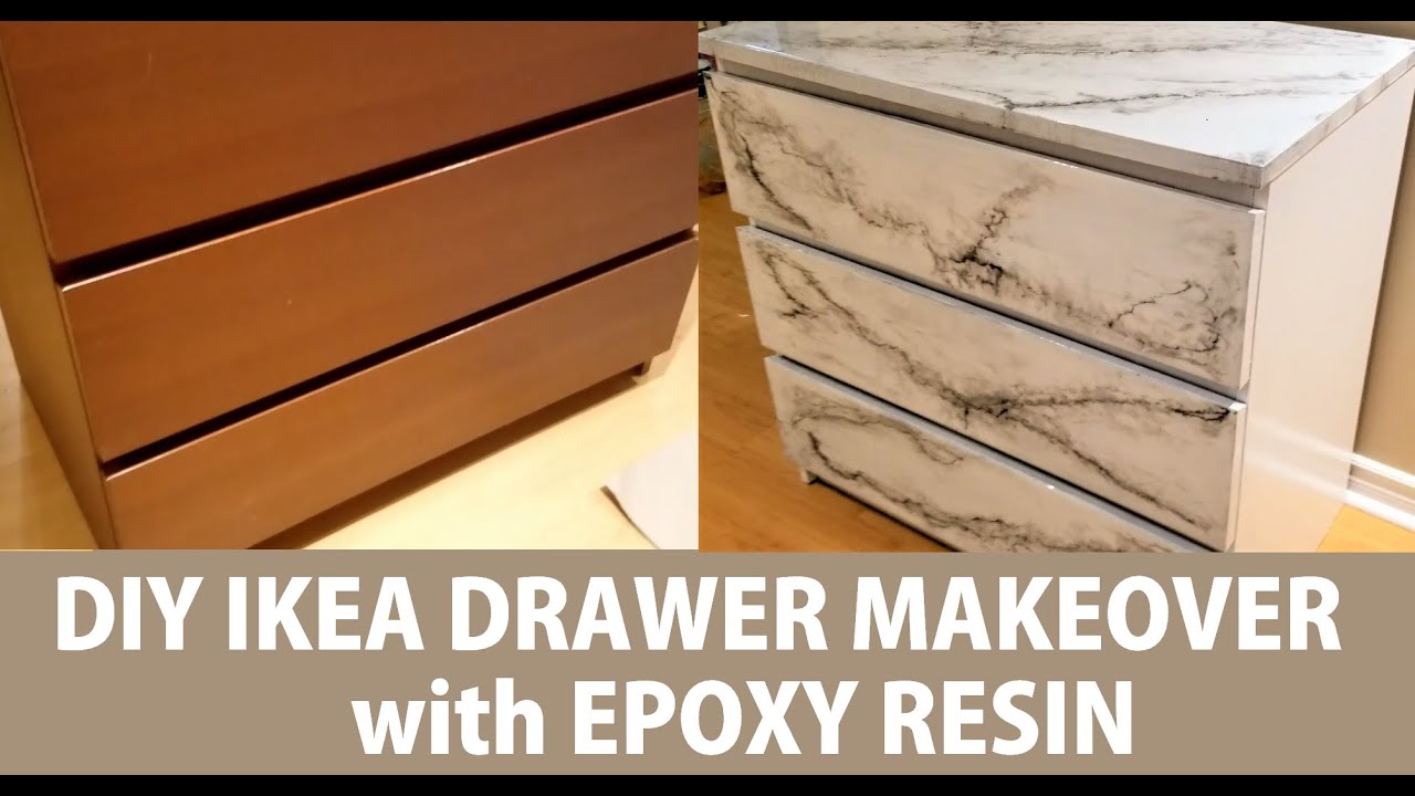 Ikea Drawer Chest makeover - DIY epoxy resin marble look tutorial