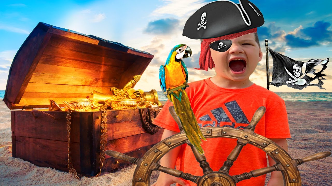 Caleb's PIRATE ☠️ PLAYGROUND! hidden treasure at the park, floor is lava pretend play with MOM!