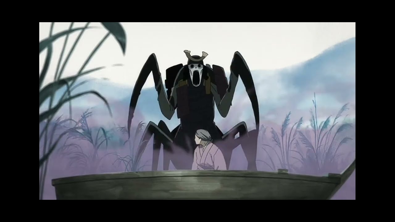 Blind monk slicing a yokai in half | Dororo