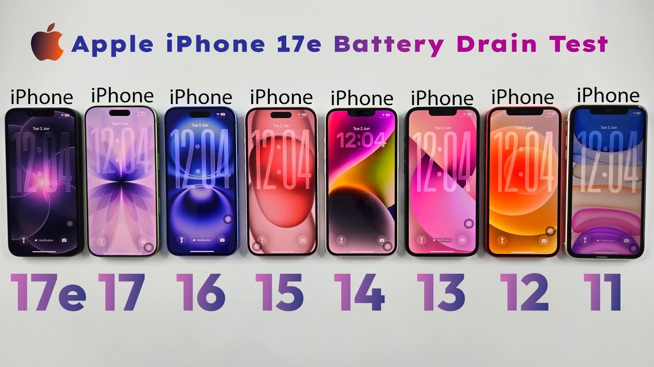 Apple iPhone 17e vs 17 vs 16 vs 15 vs 14 vs 13 vs 12 vs 11 - ULTIMATE DRAIN TEST 🥵