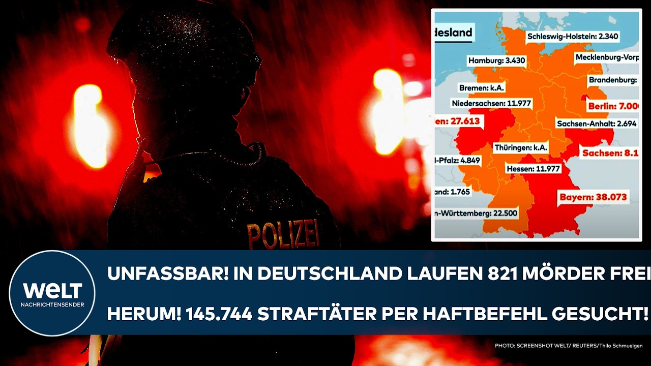 DEUTSCHLAND: Unfassbar! 821 M&ouml;rder laufen frei rum! 145.744 Straft&auml;ter werden per Haftbefehl gesucht