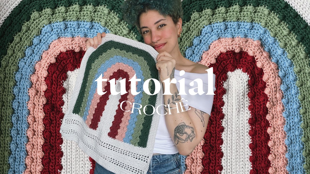 crochê tutorial | mantinha arco-íris🌈✨