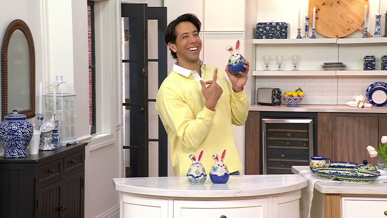 Lidia's Polish Pottery Hand Painted Bunny in an Egg on QVC