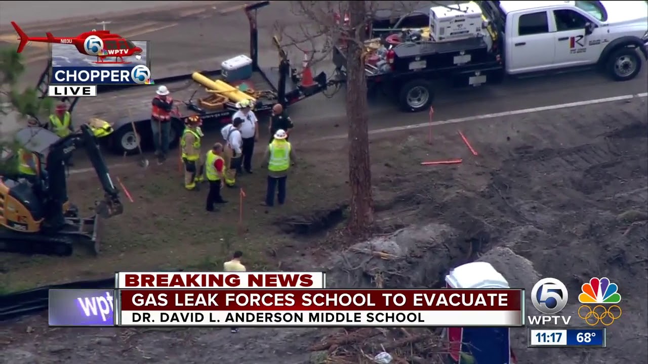 CHOPPER 5: Gas leak evacuates David L. Anderson Middle School in Martin County