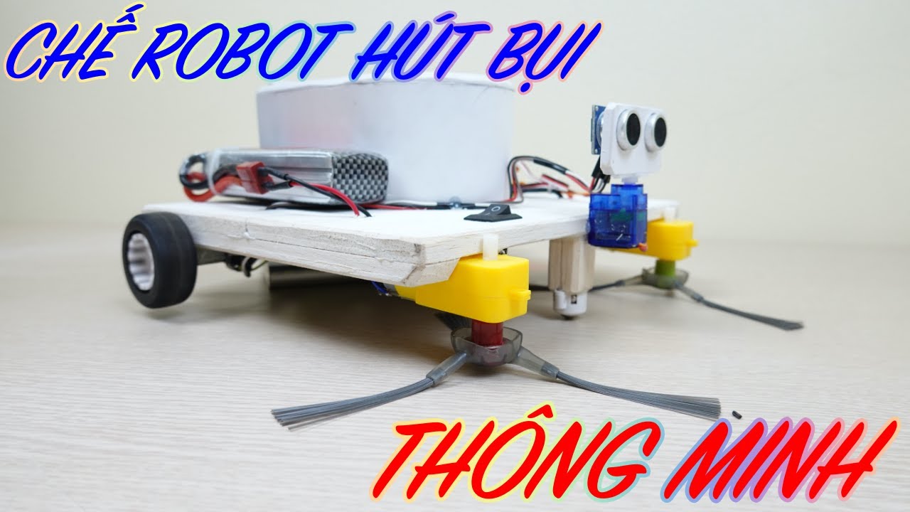 Chế robot hút bụi thông minh đơn giản bằng arduino V1