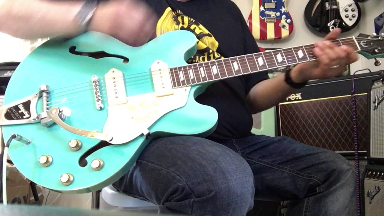 Lindy Fralin P90 Noiseless Pickups Review On An Epiphone Casino Turquoise