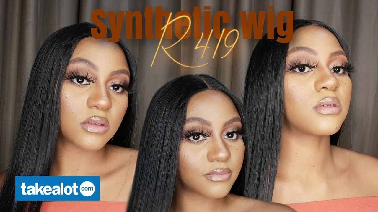 R419!! 38INCH SYNTHETIC STRAIGHT WIG | TAKEALOT WIGS | SA YOUTUBER + testing heat tolerance.