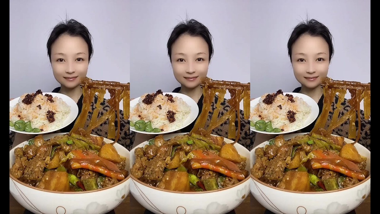 CHINESE MUKBANG SWEETFOOD,CAKE EATING SHOW EATING SPICY NOODLES YummyMukbang