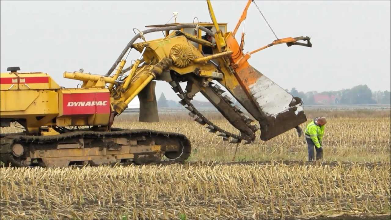 Dynapac 3000 Drainagefräse und Rohrspulen Drainage Acker Feld Entwässerung Marschboden SX50 HS