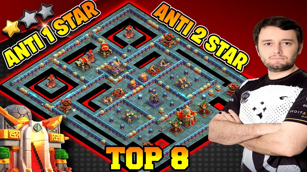 TOP 08| ONLY 1* STAR ✓ 99% CHANCES TOP 10 Cwl,War Base |TH16 ANTI 1 & 2 STAR WAR PUSHING BASE LINK