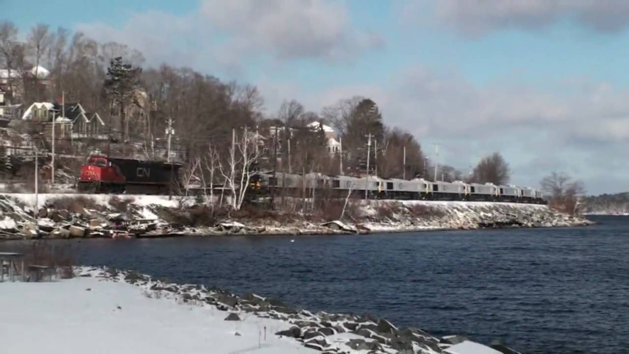 CN#316 with 8 Euro Cargo locomotives Halifax NS 21 January 2010