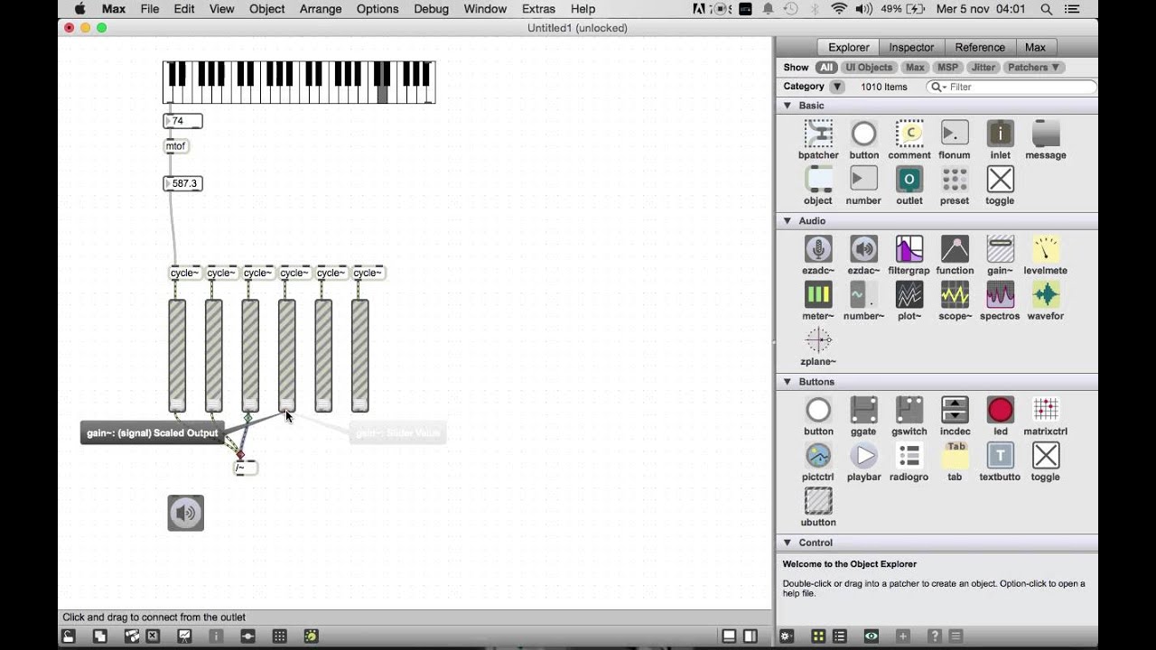 Max/MSP (ITA) per principianti - Sintesi Additiva - 01