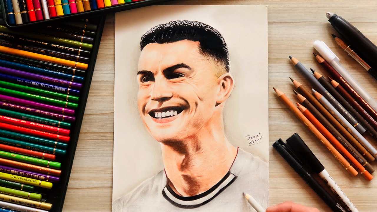  Ronaldo Inspired Portrait Drawing | Realistic Colored Pencil Art ⚽