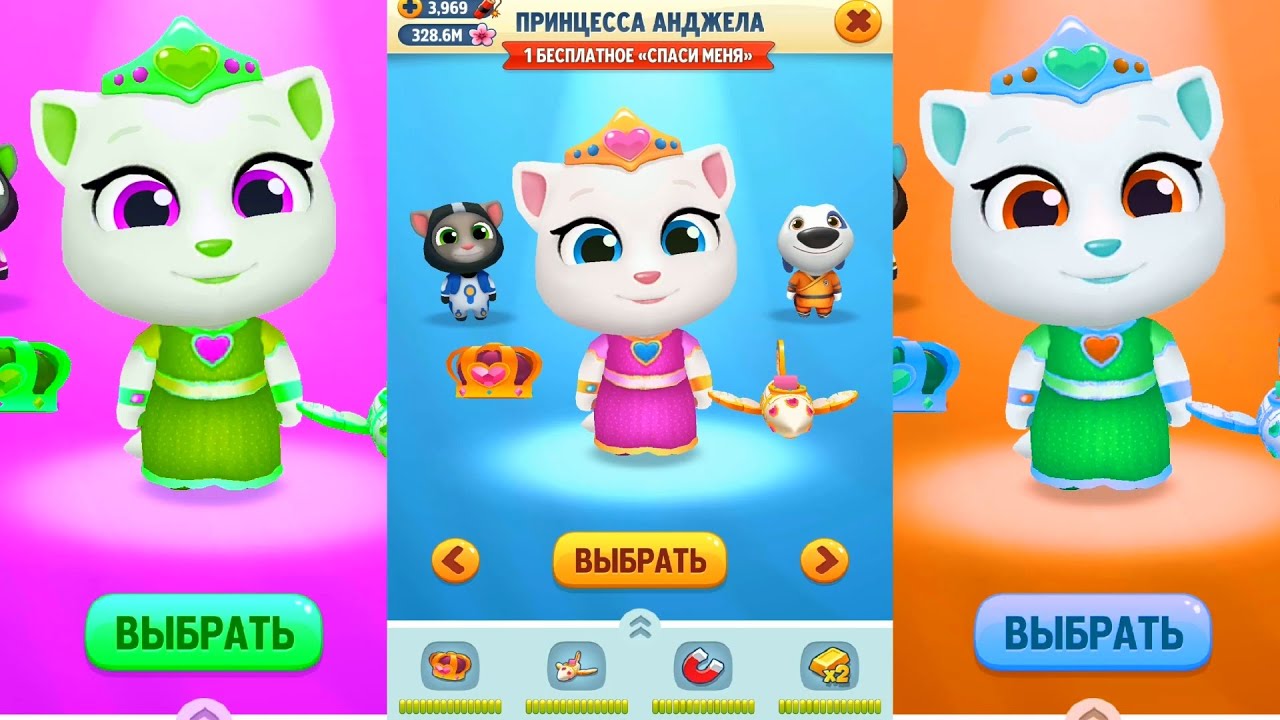 Talking Tom Gold Run  3x Angela   Gameplay, Android  iOS