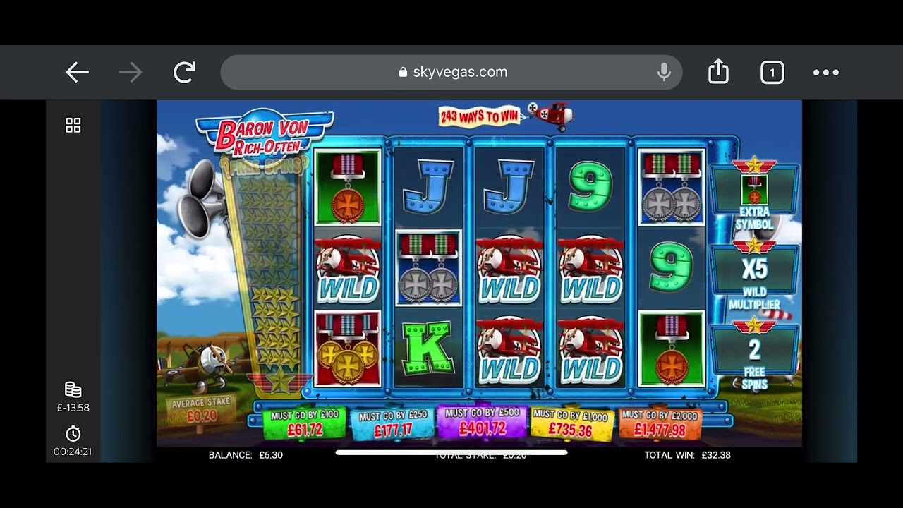 Decent win on Baron Von Rich-Often (SkyVegas)