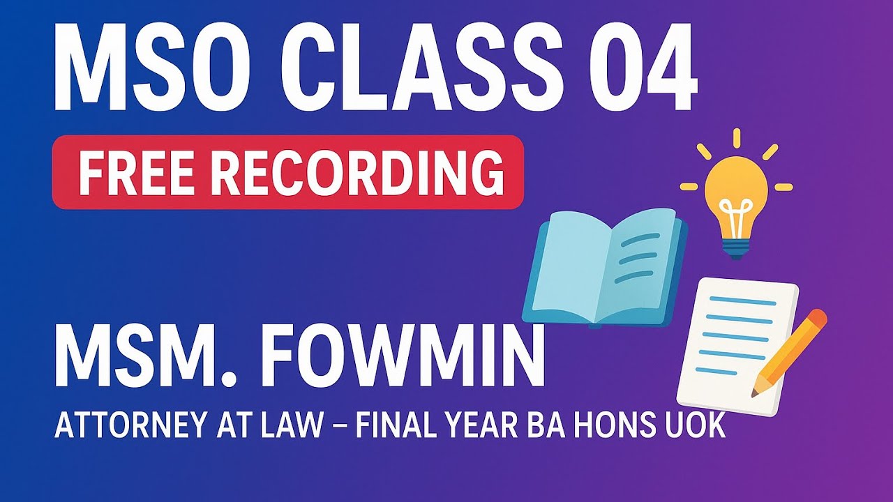 MSO | Class 04 | Competitive Exam Guide | Free Recording | Time Management Mastery