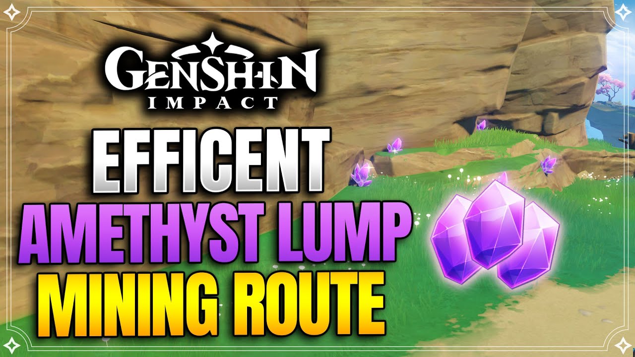 Efficient Amethyst Lump Mining Route | 90+ Amethyst Lump per run! |【Genshin Impact】