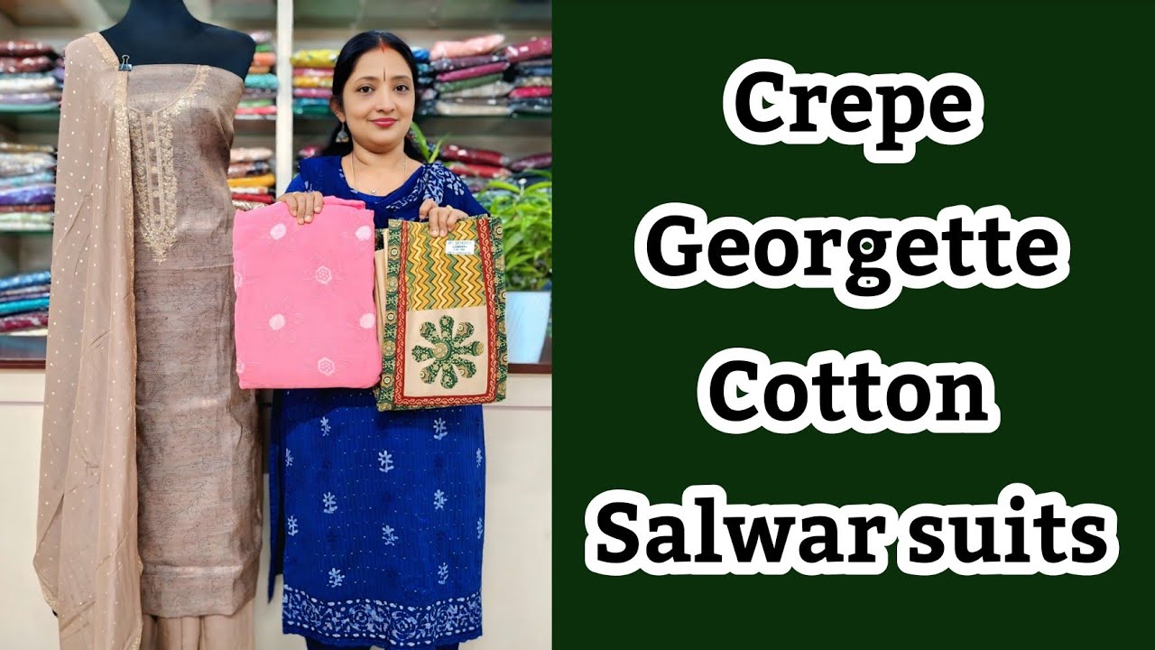Crepe Georgette | Cotton Ajrakh | Salwar suits | @noblelady 