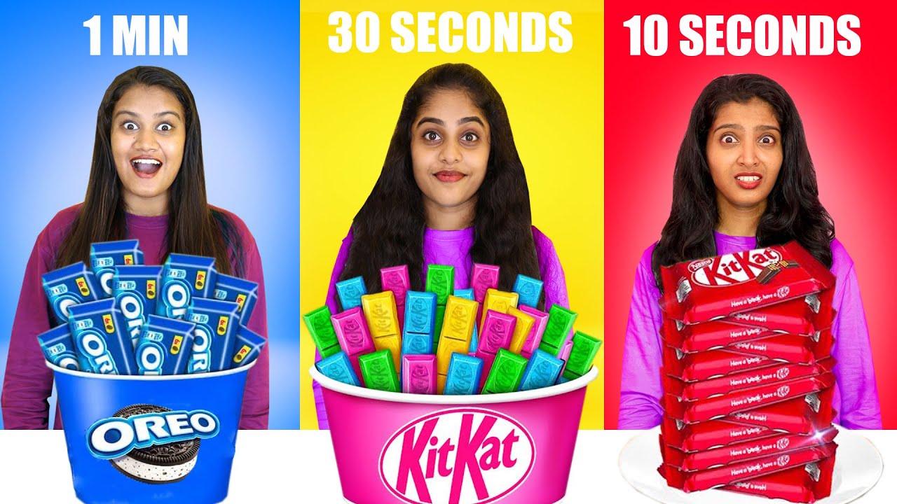 10 SECONDS Vs 30 SECONDS Vs 1 MINUTE FOOD EATING CHALLENGE 🤩 വാശിയേറിയ മത്സരം | PULLOTHI