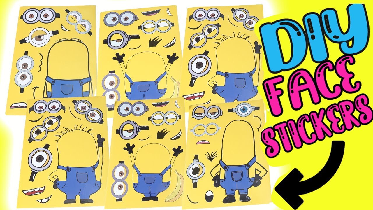 Despicable Me 4 Movie DIY Silly Face Stickers with Minions and Gru Dolls