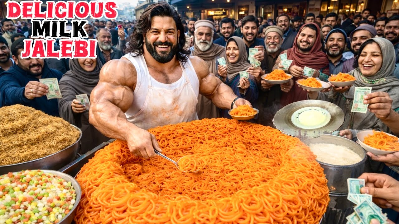 Delicious Doodh Jalebi Thoghi Road Quetta | Milk Jalebi Making | Street Food | Food ASMR