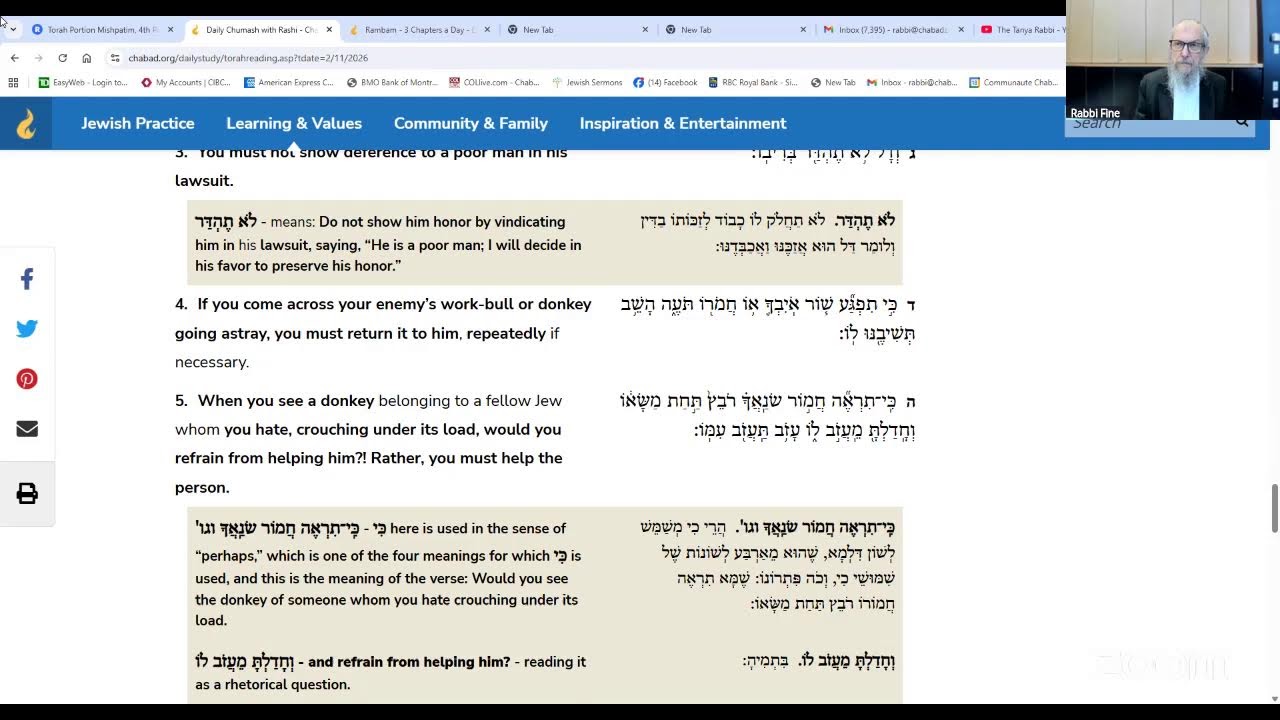 Torah Portion Mishpatim, 4th Portion