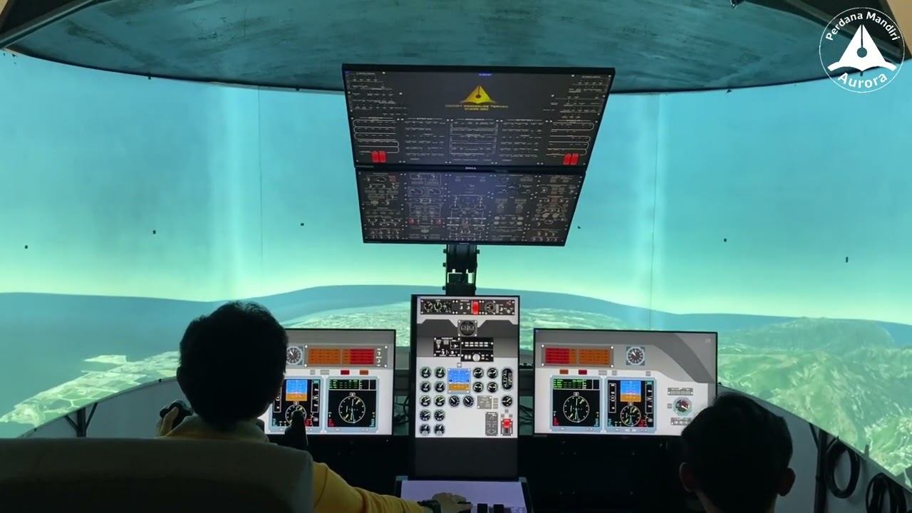 Cockpit Procedure Trainer with Dynamic Motion Chair and 180-degree Visual System
