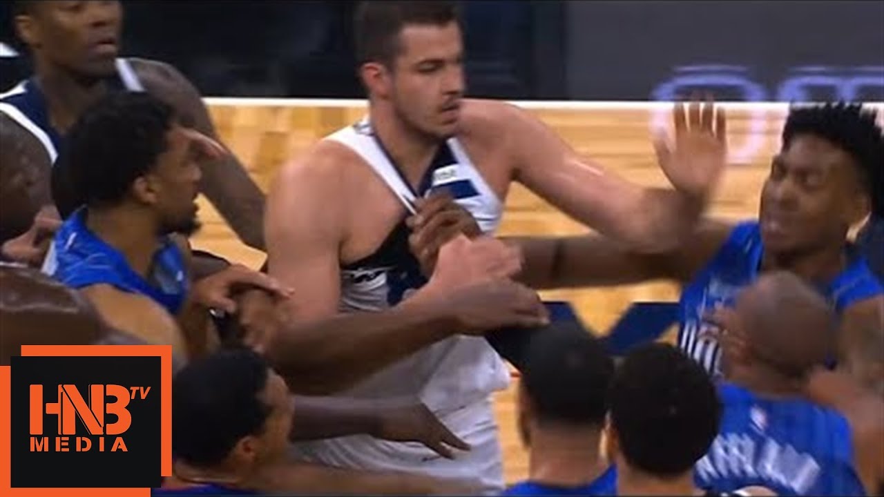 Nemanja Bjelica & Arron Afflalo Fight / Timberwolves vs Magic
