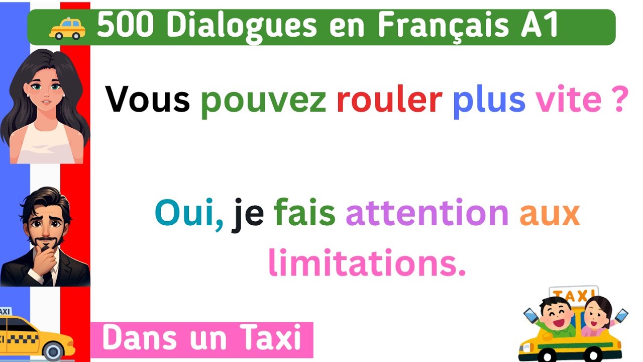 10 Heures de Dialogues Français 🚖 | Conversation Facile en Taxi | Niveau A1 Débutant