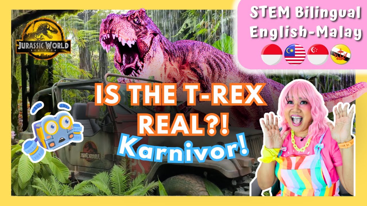 English-Malay STEM! 🦖🦕 Jurassic World Gardens By the Bay, Singapore 🦖🦕 Video Pendidikan Kanak-Kanak